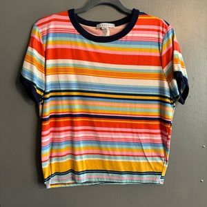 Colorful Striped Crop Tee